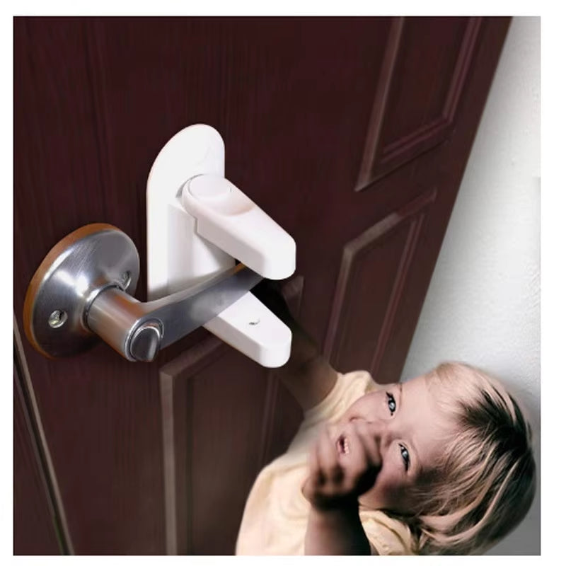 Universal Door Lever Lock Child Baby Safety Lock Rotation Proof Professional Door Adhesive Security Latch Multi-Functional